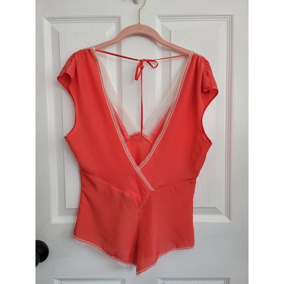 Betsey Johnson Coral Orange Top/Pant Matching Set Size Medium - Picture 3 of 7